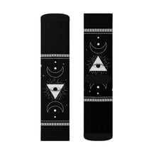 Load image into Gallery viewer, 11 Moon Pyramid Black Socks by Calico Jacks
