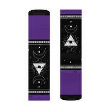 Load image into Gallery viewer, 1 Moon Pyramid Purple Socks by Calico Jacks

