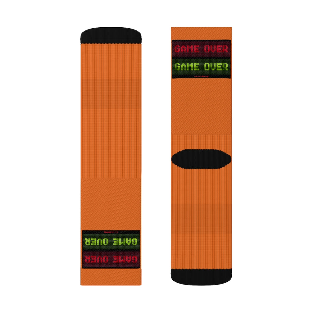 1 Game Over Orange Socks by Calico Jacks