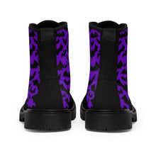 Load image into Gallery viewer, 7 Men&#39;s Canvas Boots Purple Bats by Calico Jacks
