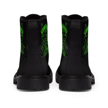 Load image into Gallery viewer, 7 Men&#39;s Canvas Boots Green Skull by Calico Jacks
