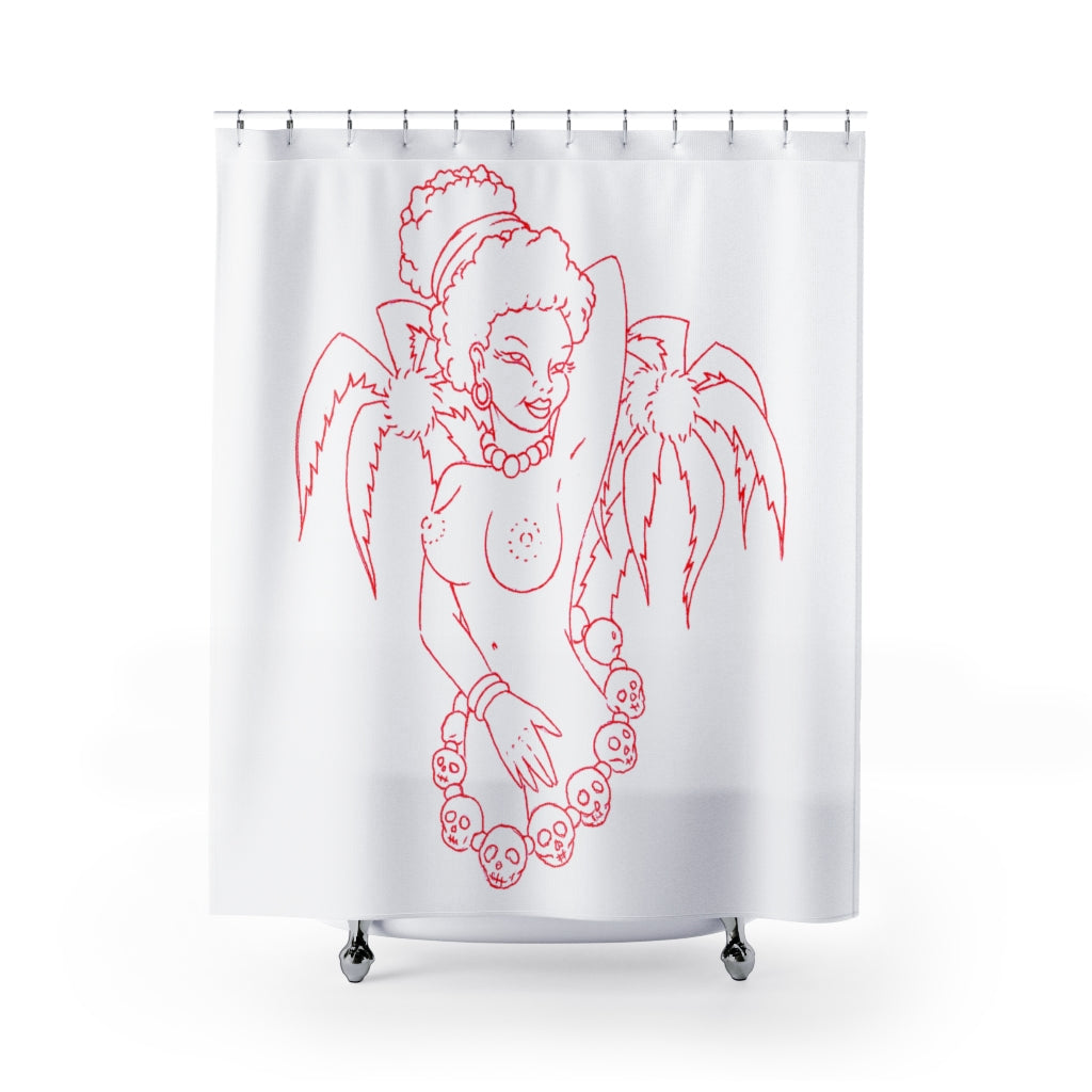1 Shower Curtain Hula Red design by Calico Jacks