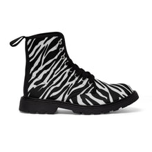 Load image into Gallery viewer, Women&#39;s Canvas Boots Zebra Print by Calico Jacks

