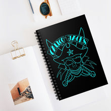 Load image into Gallery viewer, 5 Blue Skull Note Book - Spiral Notebook - Ruled Line by Calico Jacks
