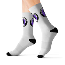 Load image into Gallery viewer, 4 Purple Pirate Girl on Socks by Calico Jacks
