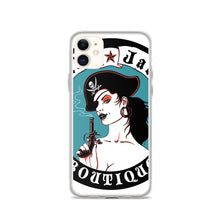 Load image into Gallery viewer, ee iPhone Case Pirate Blue Stamp design by Calico Jacks

