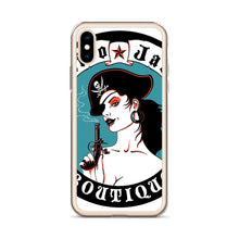 Load image into Gallery viewer, j iPhone Case Pirate Blue Stamp design by Calico Jacks
