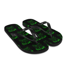 Load image into Gallery viewer, 7 Flip-Flops Multi Skull Green design by Calico Jacks
