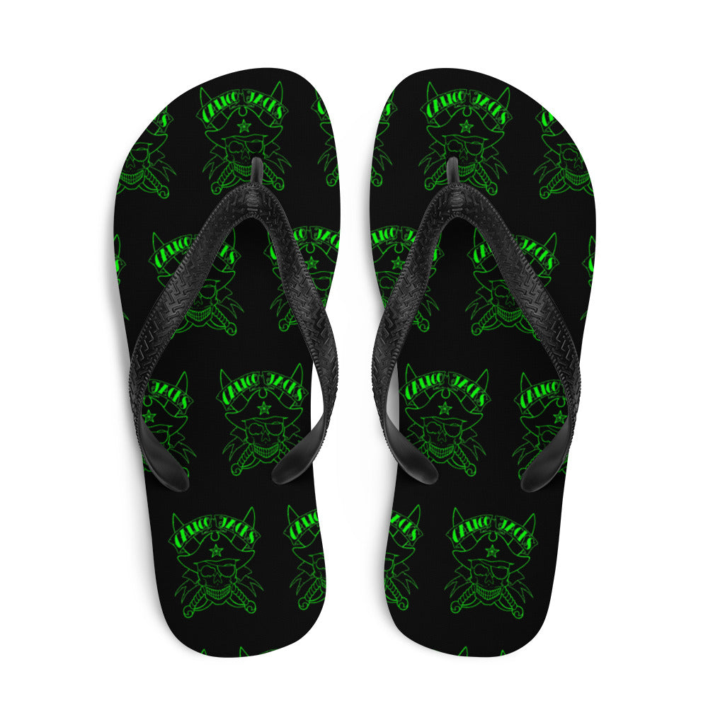 1 Flip-Flops Multi Skull Green design by Calico Jacks