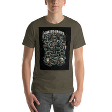 Load image into Gallery viewer, grey 100% Cotton T-Shirt Commander Pirate theme design by Calico Jacks
