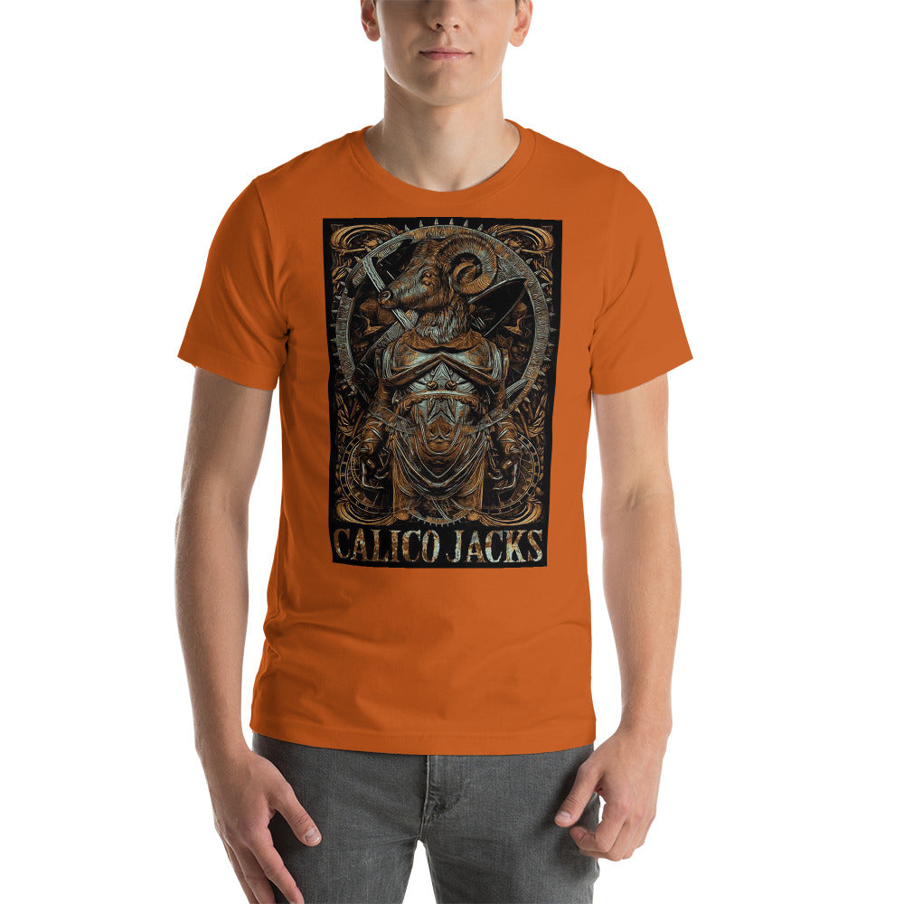 orange 100% Cotton T-Shirt Minotaur design by Calico Jacks