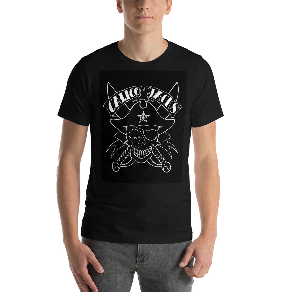 black 100% Cotton T-Shirt Skull Black design by Calico Jacks