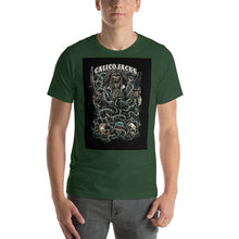Load image into Gallery viewer, green 100% Cotton T-Shirt Commander Pirate theme design by Calico Jacks
