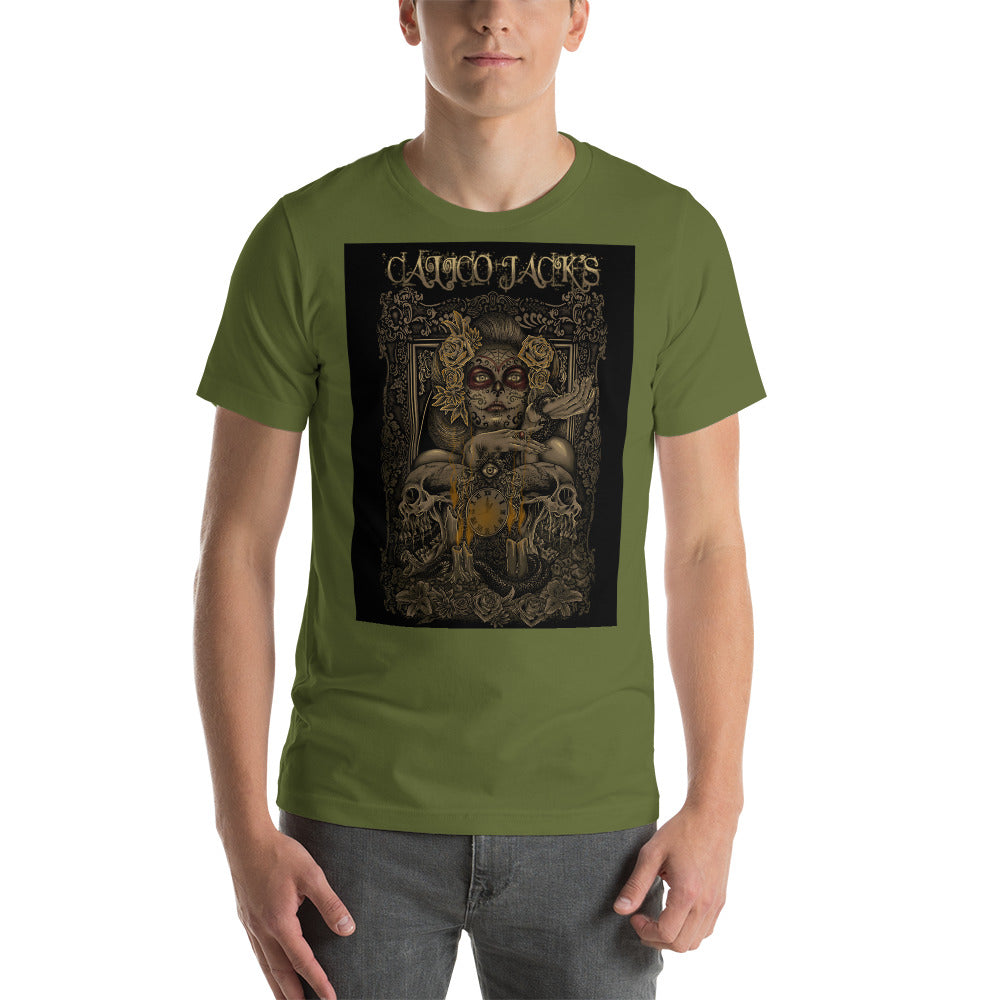 green 100% Cotton T-Shirt Mortal design by Calico Jacks
