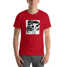 Load image into Gallery viewer, red 100% Cotton T-Shirt Mexican Woman Black design by Calico Jacks
