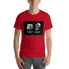 Load image into Gallery viewer, red 100% Cotton T-Shirt Mex Couple Black design by Calico Jacks
