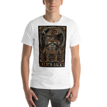 Load image into Gallery viewer, white 100% Cotton T-Shirt Minotaur design by Calico Jacks

