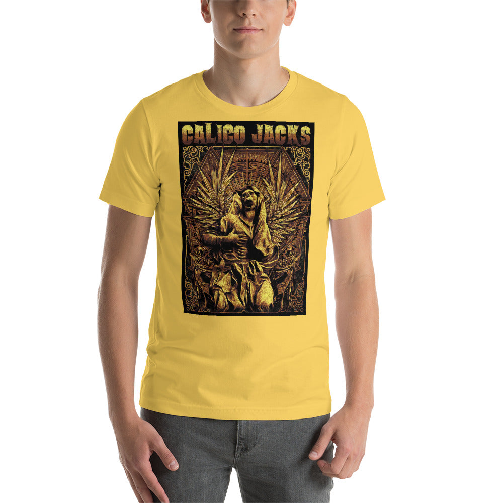 yellow 100% Cotton T-Shirt Suffer design by Calico Jacks